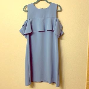 Blue shoulder less dress